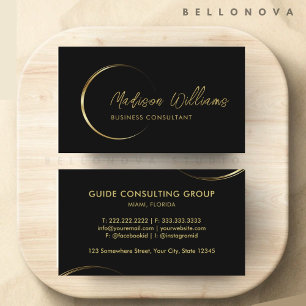 Customizable Black and Gold Professional Business  Card