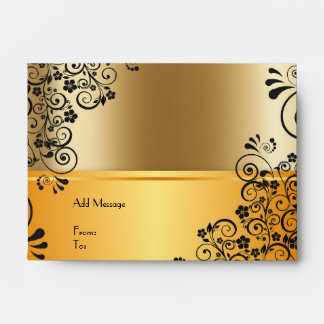 Customizable Black and Gold Theme Envelope