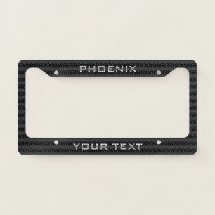 Customizable Black and Grey Trippy Wavy Pattern License Plate Frame