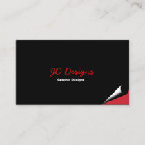 Customizable Black and Red Monogram Business Cards