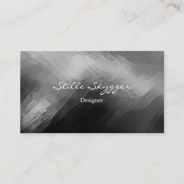 Customizable Black and White Abstract Art Business Card (Front)