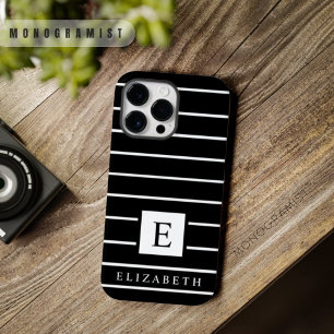 Customizable Black And White Color Stripes Case-Mate iPhone 14 Pro Max Case