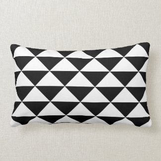 Customizable Black and White Geometric Pattern Lumbar Pillow