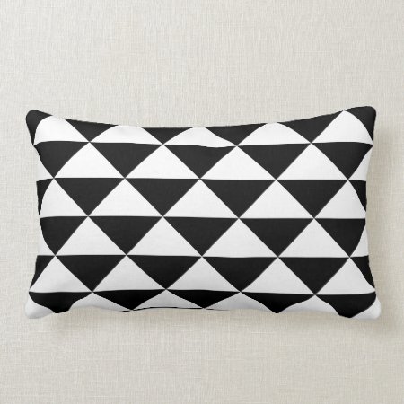 Customizable Black And White Geometric Pattern Lumbar Pillow