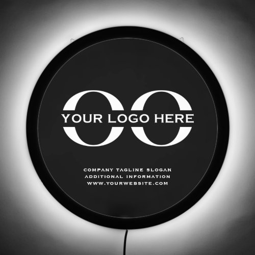 Customizable Black and White Logo LED Sign