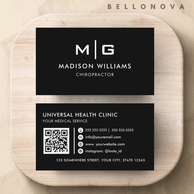 Customizable Black and White Professional  Business Card (Customizable Black and White Professional Business Card)