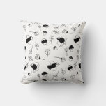 Customizable Black and White Throw Pillow