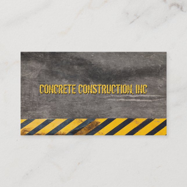 Customizable Black and yellow hazard lines Business Card (Front)