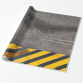 Hazard Warning Black & Yellow Wrapping Paper, Zazzle in 2023