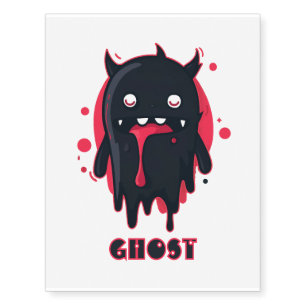 Customizable Black Blood Thirsty Funny Black Ghost Temporary Tattoos