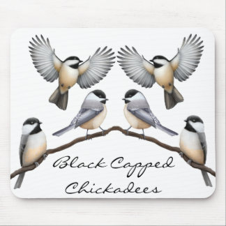 Customizable Black Capped Chickadees Mousepad
