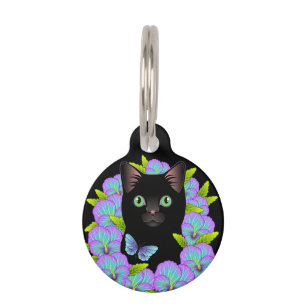 Customizable Black Cat Tag - Sweet Kitty Accessory