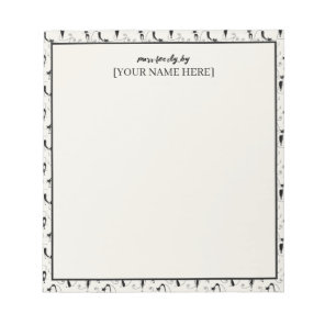 Customizable Black & Cream Chic Purr-fectly Cat Notepad