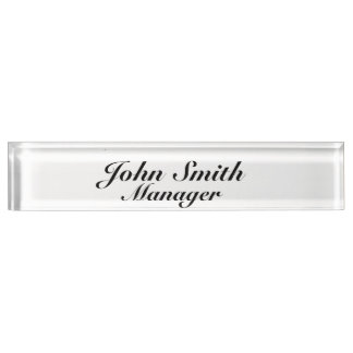 Customizable Black Desk Name Plate