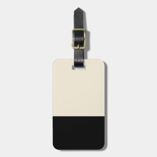Customizable Black & Eggshell White Color Block Luggage Tag