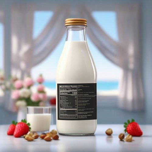 Customizable Black FDA_Compliant Milk Food Label