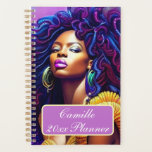 Customizable Black Girl Planner<br><div class="desc">Stay organized and on track with this monthly planner for 2023. Add some personality to your planning with a custom 8.5″ x 11″ spiral-bound planner! This 60-page planner includes a monthly overview and weekly planning space, and is 12 months long. Made from 60lb text-smooth paper, it features a cover thickness...</div>