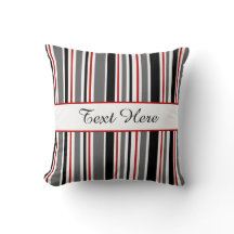 Customizable Black, Gray, Red, White, Stripes