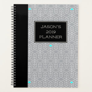 Customizable Black & Grey Geometric Focus Planner