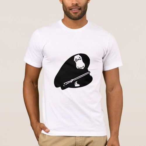CUSTOMIZABLE BLACK LEATHER COP HAT  T_Shirt