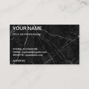 Customizable black marble business card