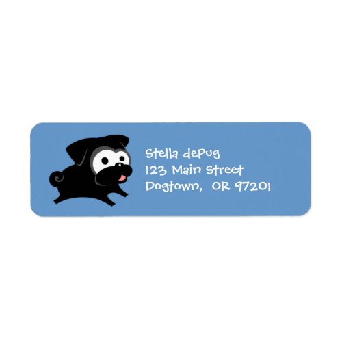 Customizable Black Pug 2 Return Address Labels