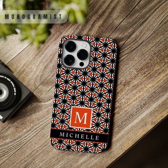 Customizable Black Red White Geometric  Case-Mate iPhone Case (Customizable Black Red White Geometric Case-Mate iPhone Case)