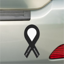 Customizable Black Skin Cancer Awareness Ribbon Car Magnet