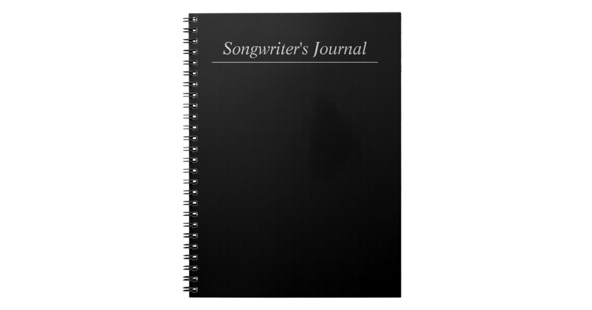 Customizable Black Songwriter's Journal | Zazzle