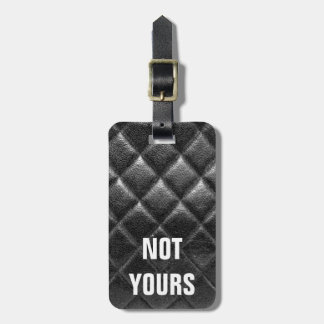 customizable Black stitched leather bag quilted cc Luggage Tag