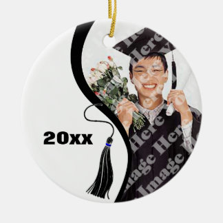 Customizable Black Wave Graduation Ornament