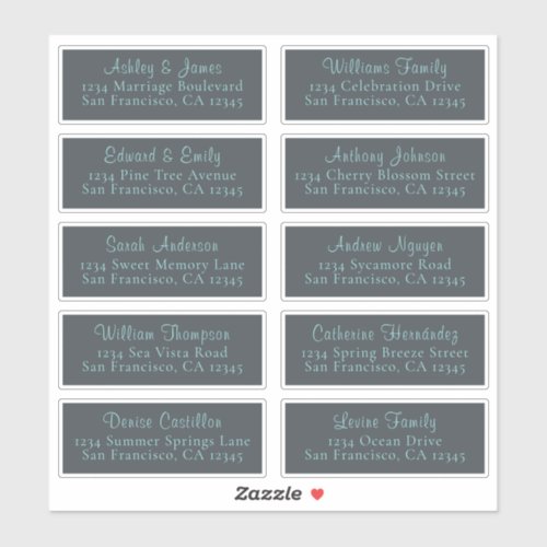 Customizable Black Wedding Guest Address Labels