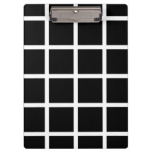 Customizable Black & White Check Pattern Clipboard