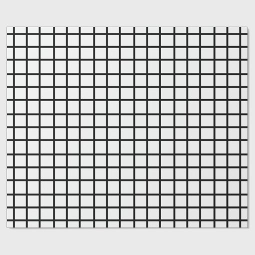 Customizable Black &amp; White Grid Pattern Gift Wrap | Zazzle