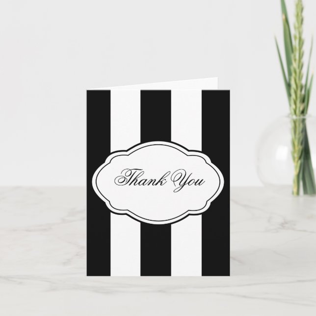 Customizable Black & White Label Note Card (Front)