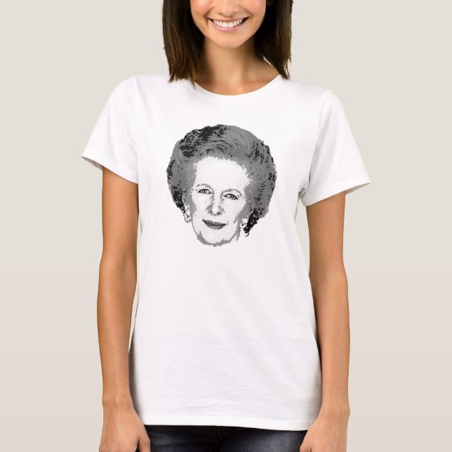 Customizable Black & White Margaret Thatcher Shirt (Front)