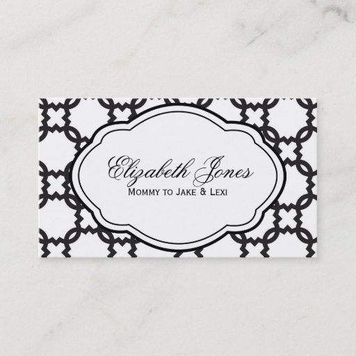 Customizable Customizable Black &amp; White Mommy Calling Card Business Card Template
