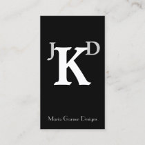 Customizable Black & White Monogram Business Cards