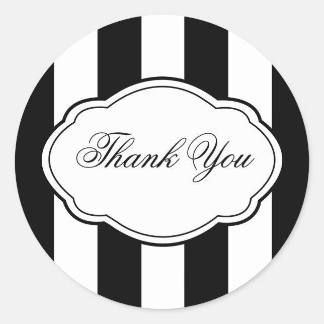 Customizable Black & White Sticker Label (Front)