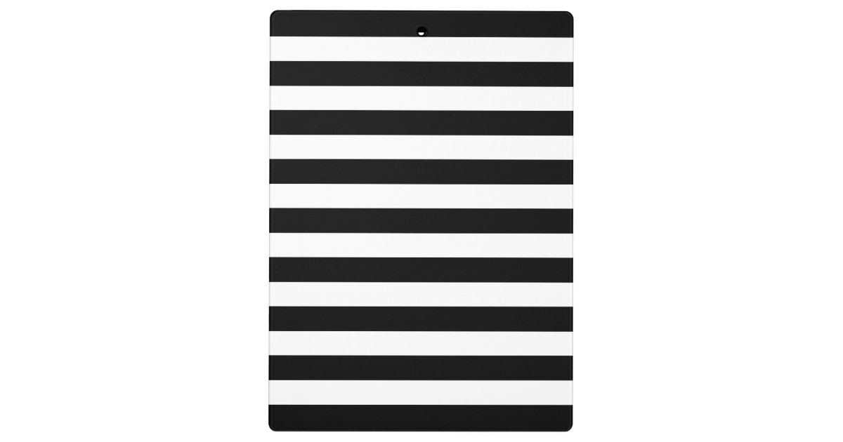 Customizable Black & White Striped Clipboard | Zazzle