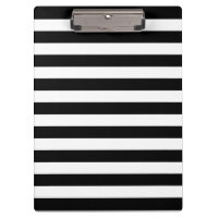 Customizable Black & White Striped Clipboard