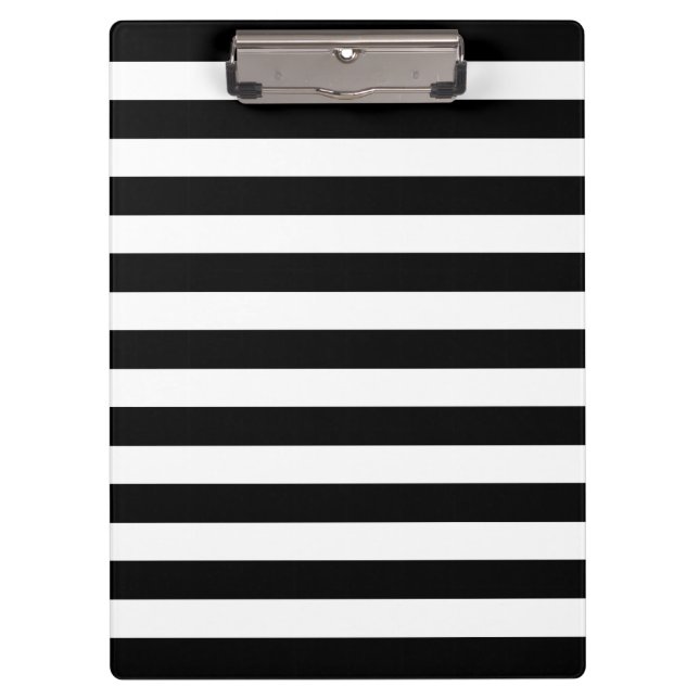 Customizable Black & White Striped Clipboard (Front)