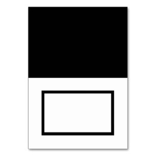 Customizable Black & White Tented Name Place Card