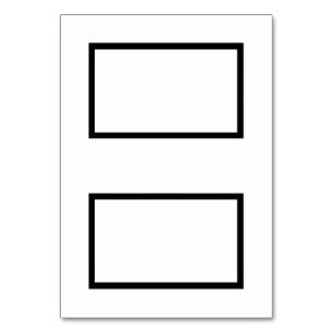 Customizable Black & White Tented Name Place Card