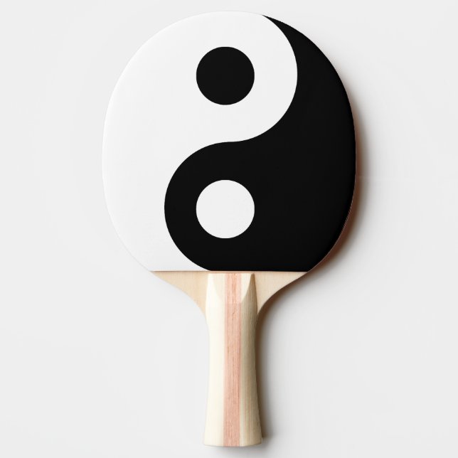 Customizable Black Yin Yang Symbol Ping Pong Paddle (Back)