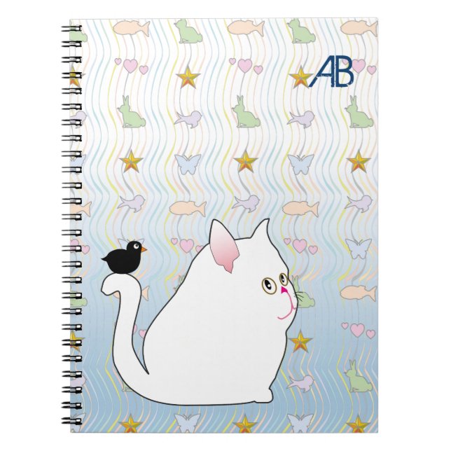 Customizable: Blackbird & kitty Notebook (Front)