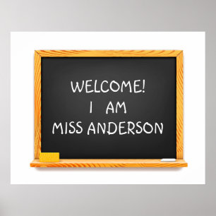 Customizable blackboard tutor lesson poster
