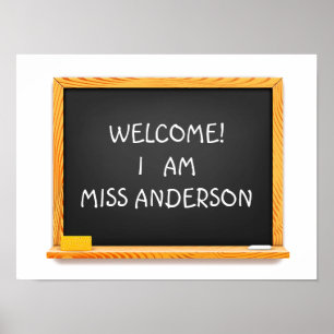 Customizable blackboard tutor lesson poster