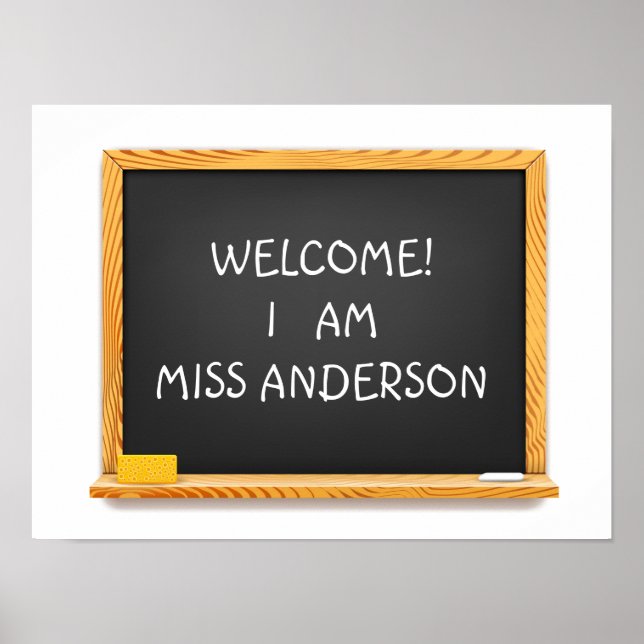 Customizable blackboard tutor lesson poster (Front)