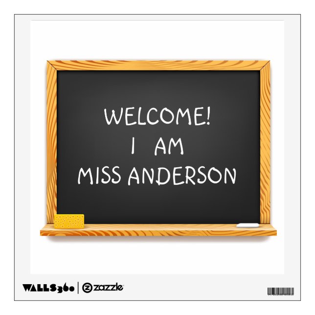 Customizable blackboard tutor lesson wall decal (Front)